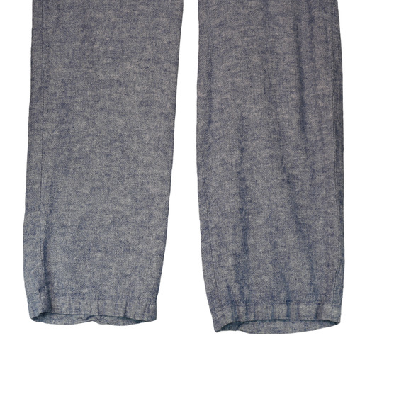 Old Navy Pants Womens L Blue Linen Blend Pull On Pockets Lightweight 34x 27 - Picture 4 of 11